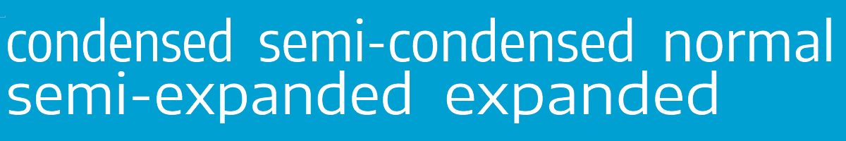 Afbeelding van Encode Sans met 5 verschillende breedtes.